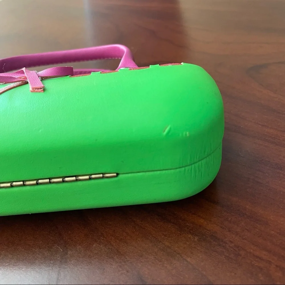 Eyeglass or Sunglass Small Case Green and Pink Girls